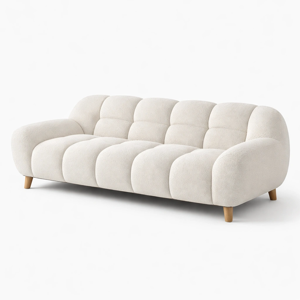 Sofa Creme Gepolstert Modern-velnoxio